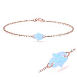 Light Sapphire Opal Silver Bracelet BRS-237A-RO-GP